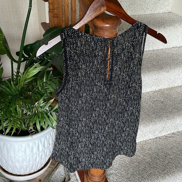 Greylin Black and White Asymmetrical Silk Tank Top - Picture 7 of 12